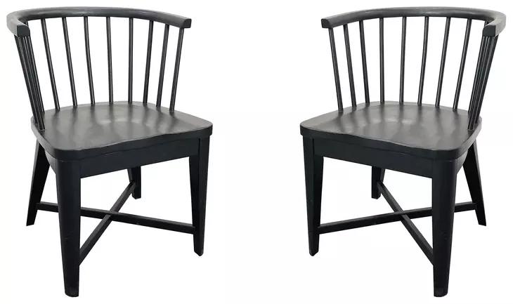 Americana Modern Black Barrel Back Dining Chair Set of 2