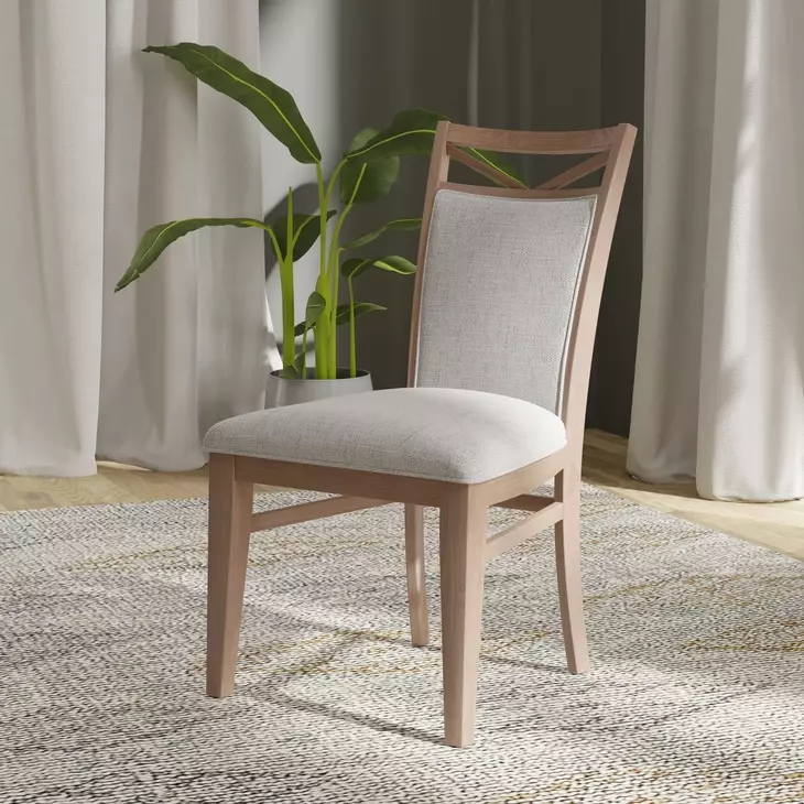 Americana Modern Cotton Upholstered Dining Chair Set of 2