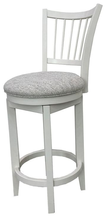 Americana Modern Cotton Spindle Back Swivel Bar Stool