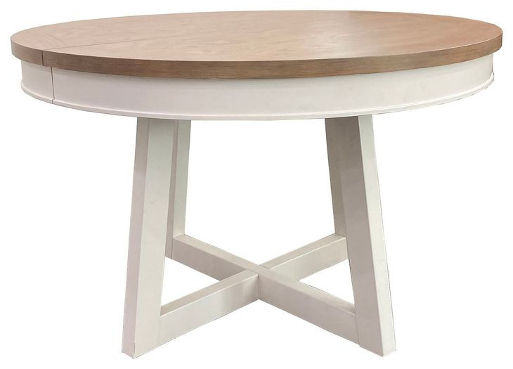 Americana Modern Cotton 48" Round Extendable Dining Table