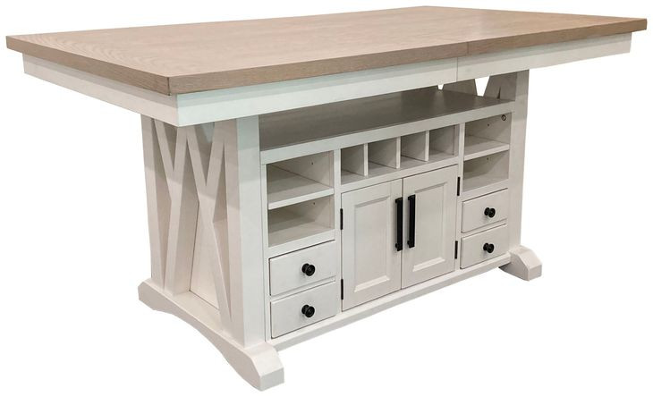 Americana Modern Cotton 72" Extendable Counter Height Dining Table