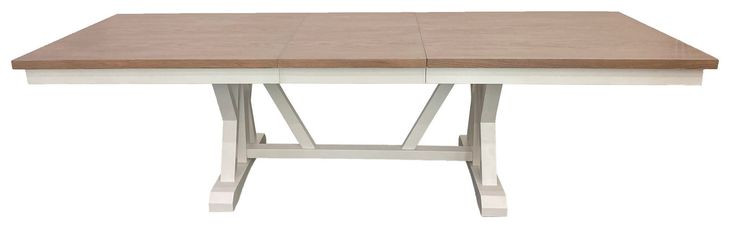 Americana Modern Cotton 88" Trestle Extendable Dining Table