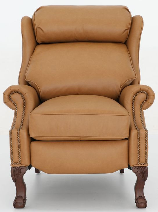 Danbury Santa Fe Brandy Leather Push Thru The Arms Recliner