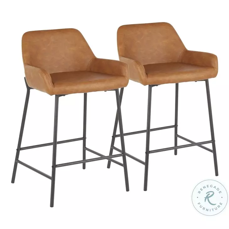 Daniella Camel Counter Height Stool Set Of 2