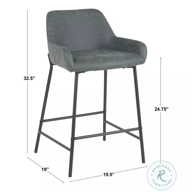 Daniella Green Counter Height Stool Set Of 2