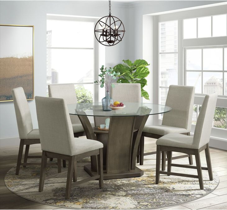 Simms Gray 54" Round Dining Table
