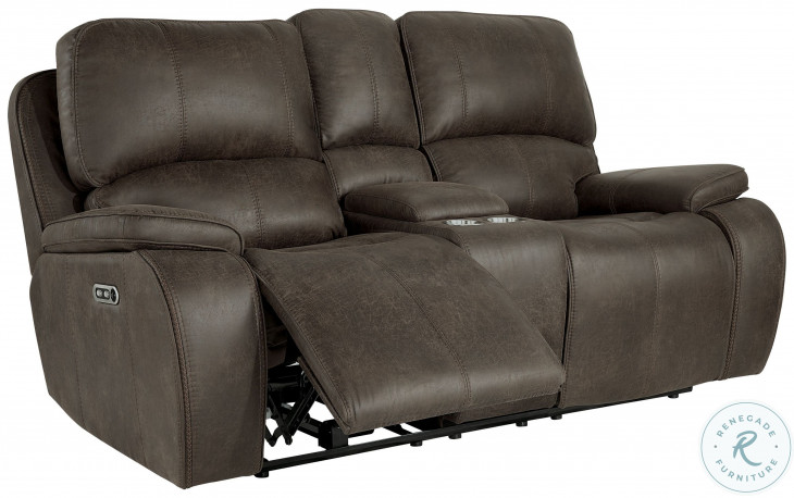 Brookings Sofa W/Pwr Hr & Fr-Brown