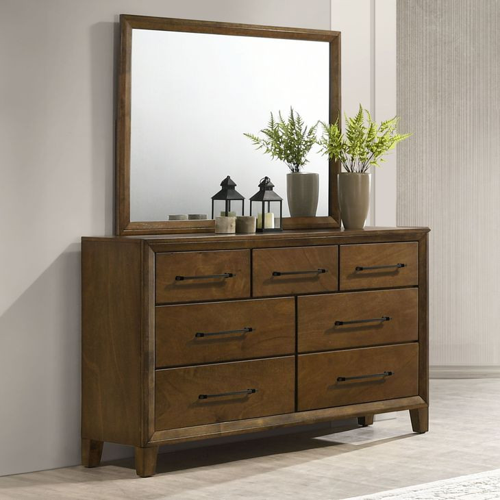 Ballard Walnut Rectangular Dresser Mirror