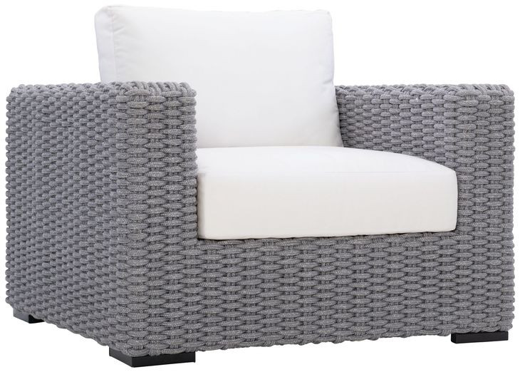 Capri White Performance Fabric Outdoor Lounge Chair