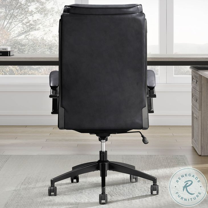 Dunwell Smooth Black Leather Desk Chair
