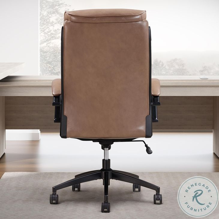 Dunwell Smooth Latte Leather Desk Chair