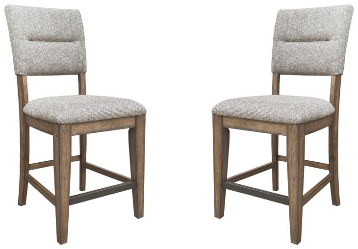 Cedar Fork Neutral Upholstered Counter Height Stool Set Of 2