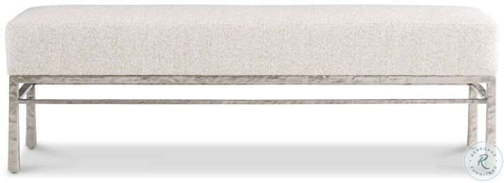 Aventura Frosted Nickel Upholstered Bench