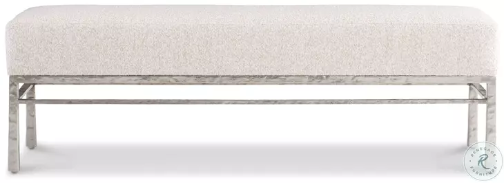 Aventura Frosted Nickel Upholstered Bench