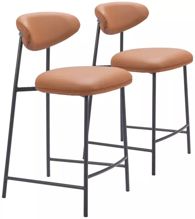 Rorun Brown Counter Height Stool Set Of 2
