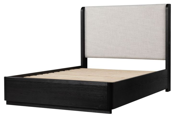 Modena Midnight Blue and Cream Full Upholstered Panel Bed