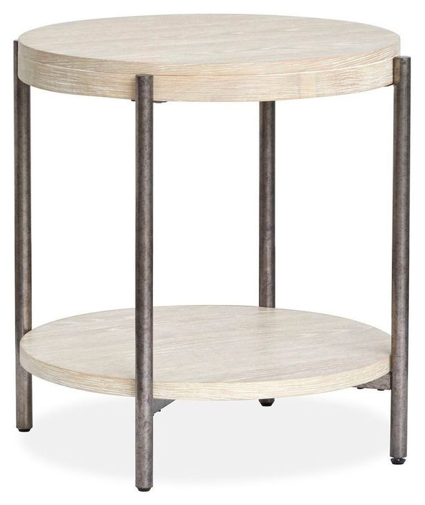 Jennings Edgecomb Gray and Weathered Antique Nickel Round End Table