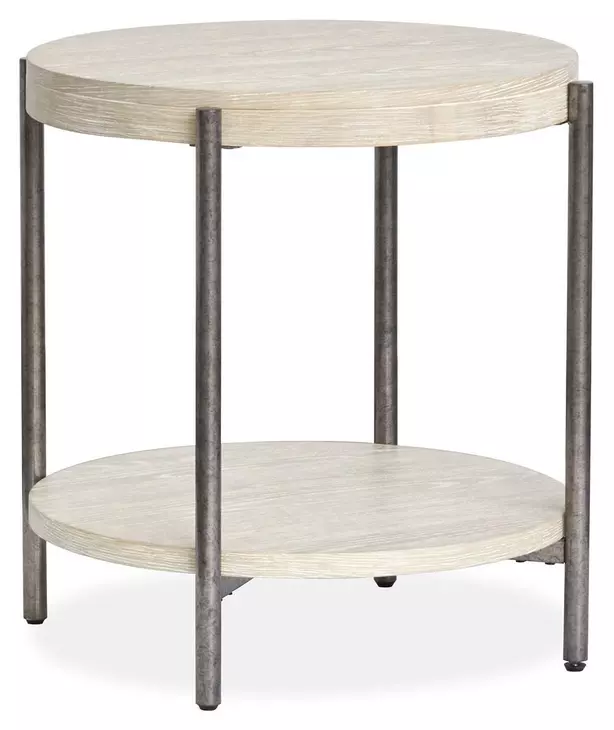 Jennings Edgecomb Gray and Weathered Antique Nickel Round End Table