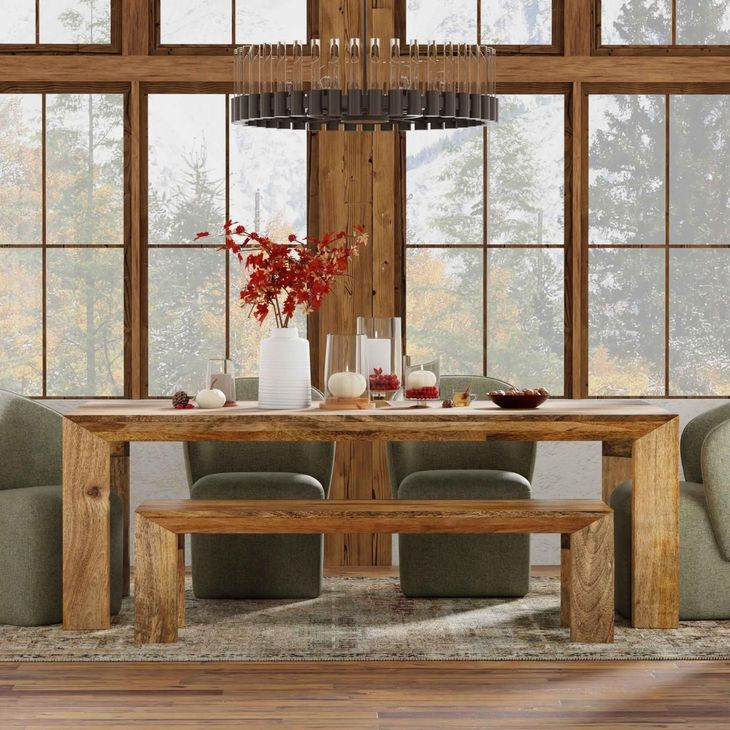 Crossings Amber 86" Rectangular Dining Table