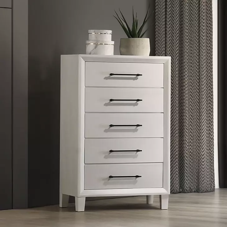 Ballard White 5 Drawer Chest