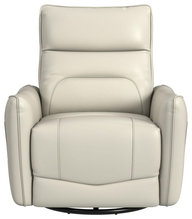 Rodger Del Mar Cream Leather Swivel Glider Power Recliner with USB Charging