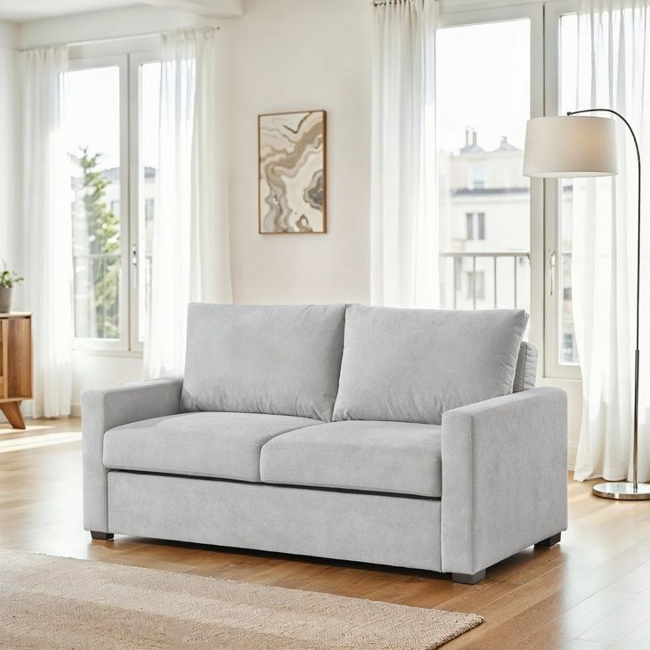 Dena Light Grey 71" Upholstered Sleeper Sofa