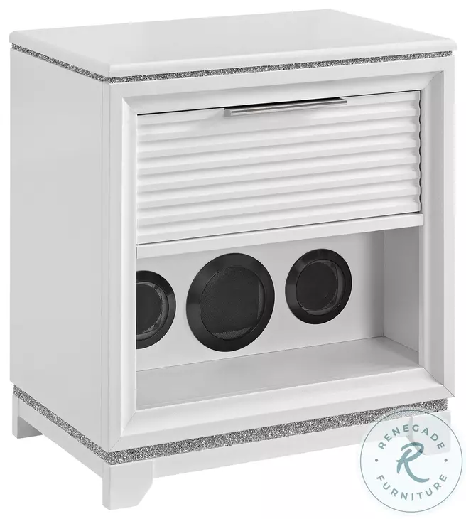 Xena White 1 Drawer Nightstand