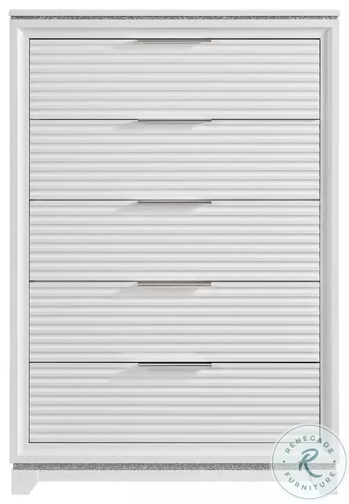 Xena White Upholstered Panel Bedroom Set