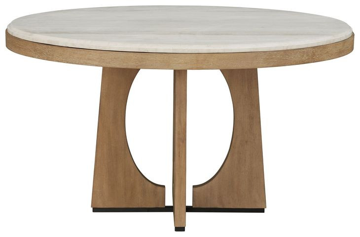 Escape Glazed Natural Oak 54" Round Dining Table