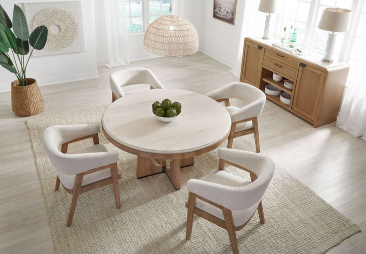 Escape Glazed Natural Oak 54" Round Dining Table