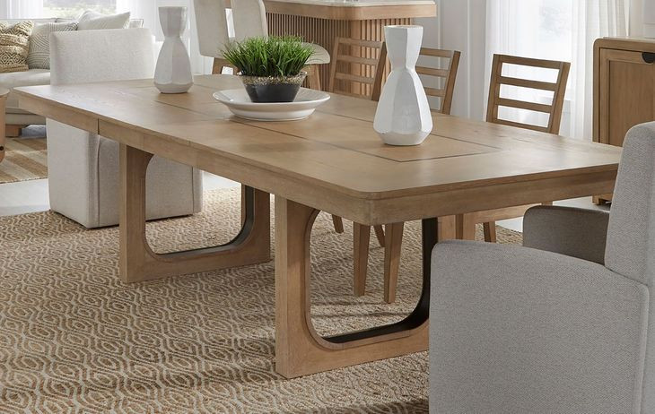 Escape Glazed Natural Oak 84" Extendable Dining Table