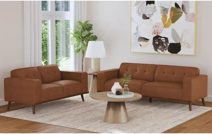Fate Pebble Tan 69" Loveseat
