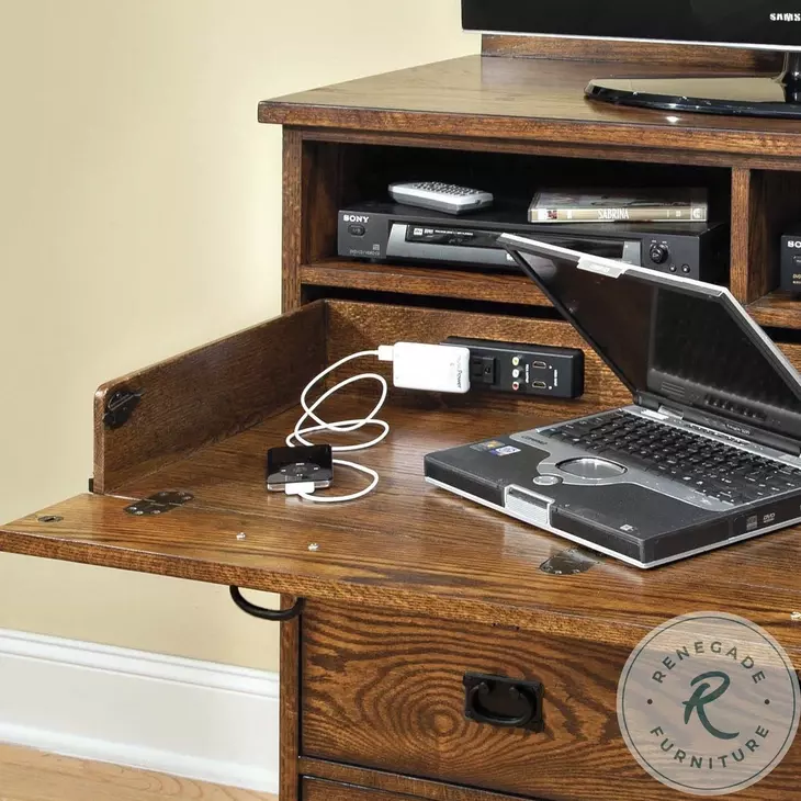 Oak Park Mission 5 Drawer 44" Media Chest