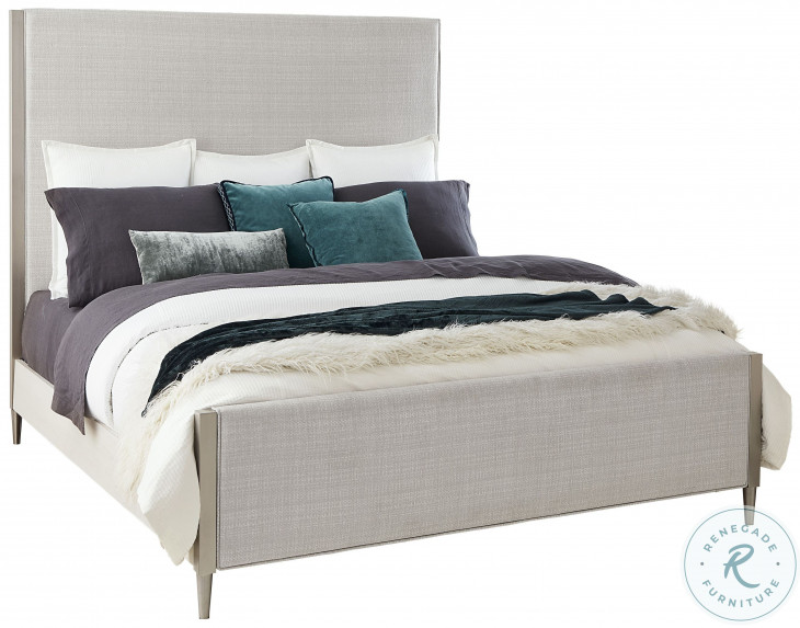 Ashby Place Reflection Gray Queen Upholstered Panel Bed From Pulaski
