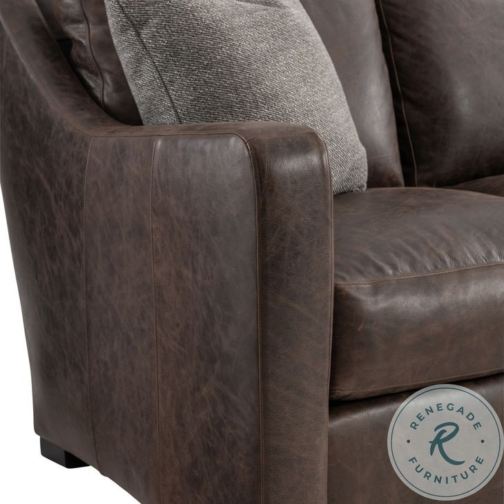 Ventura Brown Leather 86" Sofa