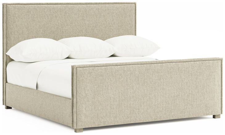 Sawyer Beige Upholstered King Panel Bed