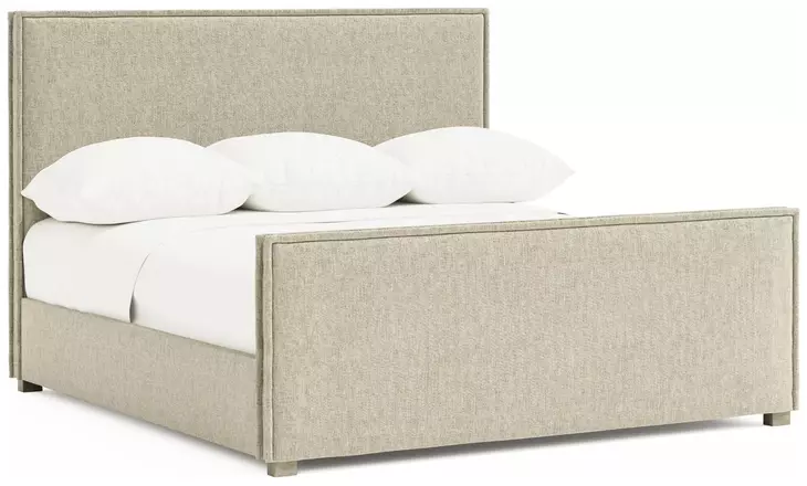 Sawyer Beige Upholstered Queen Panel Bed