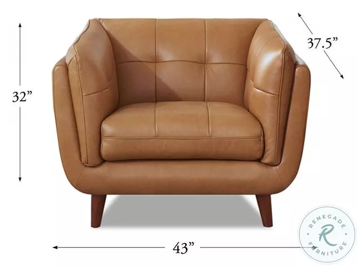 Sorella Cinnamon Brown Top Grain Leather Living Room Set