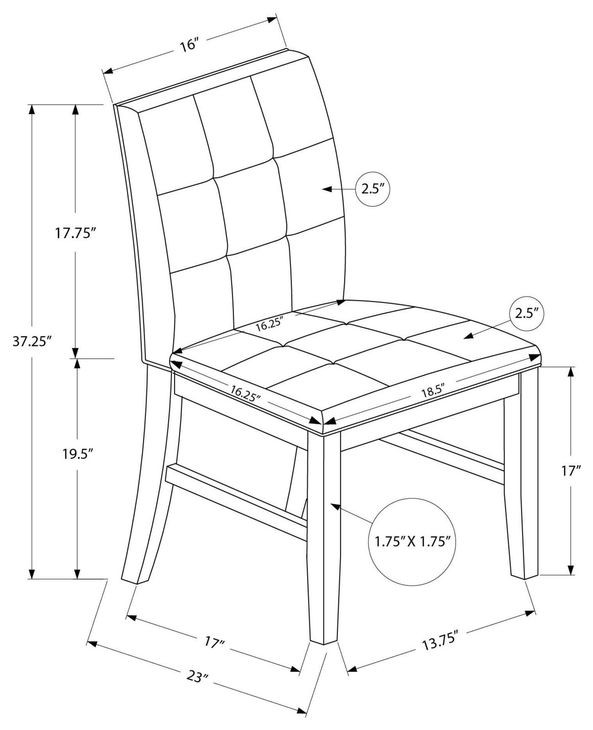 1378 Brown Upholstered Dining Chair Set of 2