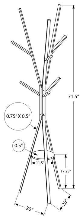 2009 White 6 Hooks Coat Rack