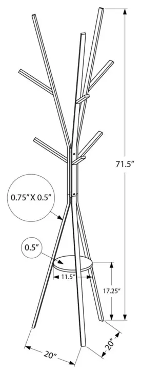 2009 White 6 Hooks Coat Rack