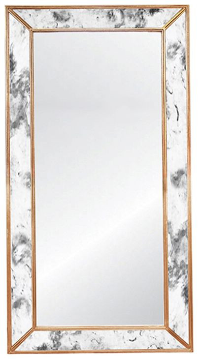 Dion Gold Leaf Antiqued Rectangular Floor Mirror