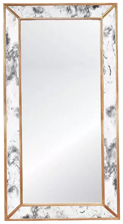 Dion Gold Leaf Antiqued Rectangular Floor Mirror