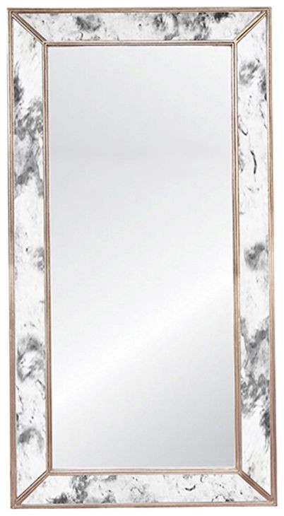 Dion Silver Leaf Antiqued Rectangular Floor Mirror