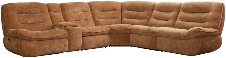 Emmy Orange 6 Piece Modular Zero Gravity Power Reclining Sectional with USB Charging