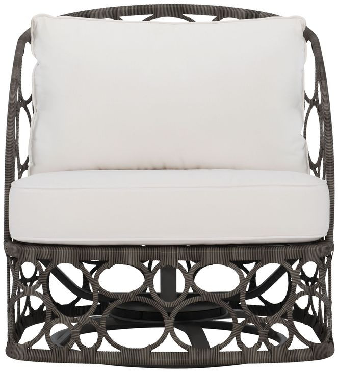 Bali White Performance Fabric Outdoor Swivel Chair