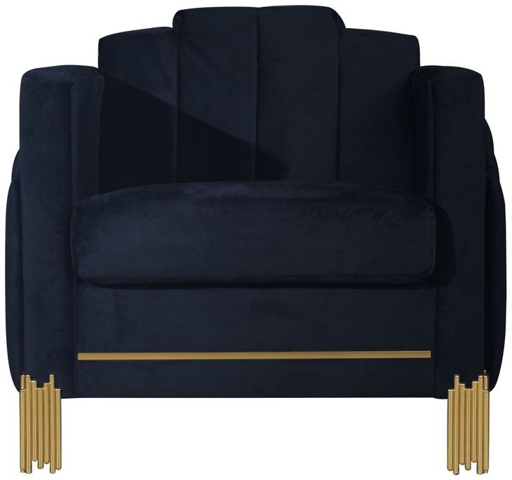 Empire Black Upholstered Accent Chair with LED