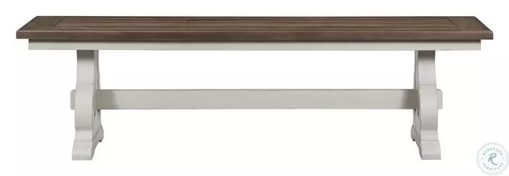 Drake Rustic White and French Oak Dining Bench