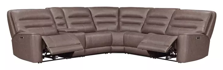 Lawson Sydney Brunette Modular Zero Gravity Power Reclining Sectional with Adjustable Headrest and USB Charging