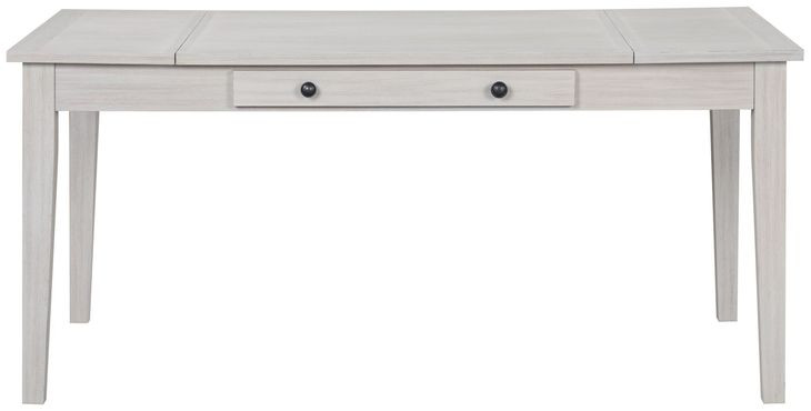 Echo White 66" Rectangular Drawer Dining Table